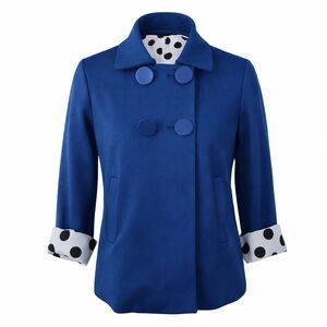 Sandro sports Polkadot lined jacket royal blue PS